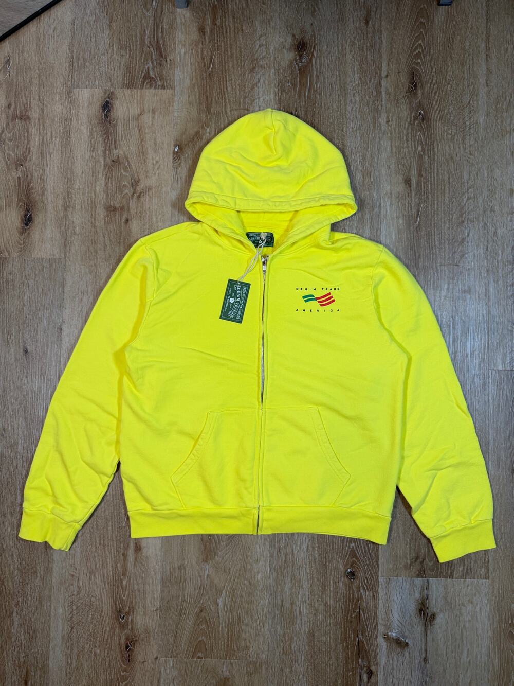 Denim Teard-ADG Zip up Hoodie-Yellow-XL